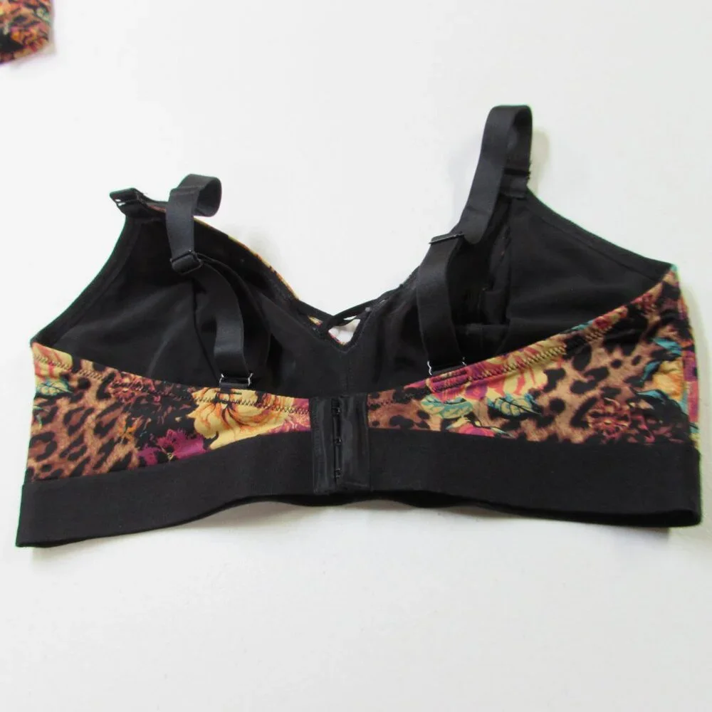 Torrid Curve Buxy Bralette Floral Leopard 36DD NWOT